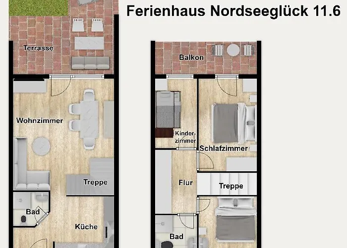 Hébergement de vacances Ferienhaeuser Siedlerstrasse 11 Nordseeglueck Wangerooge